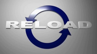 Mavi dönen oklarla yeniden yükleme - 3d render video klip