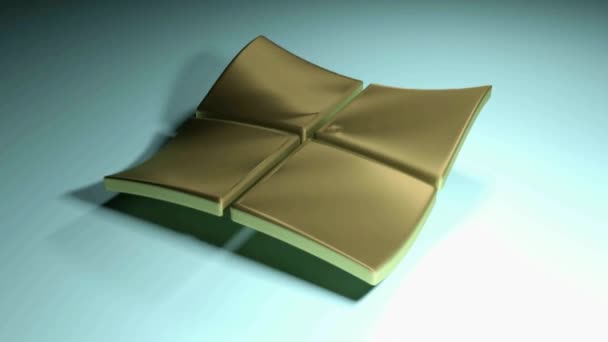 真鍮の正方形の背景を振る - 3Dレンダリングイラストレーション — ストック動画