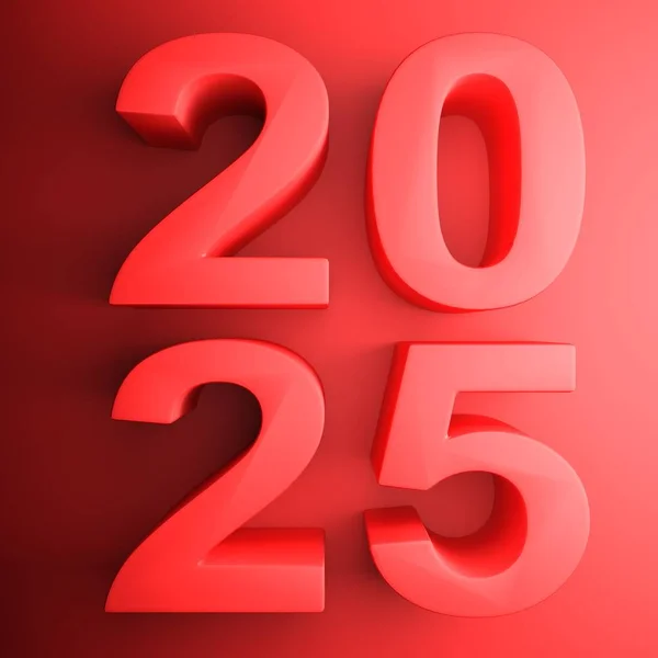 Yeşil Üzerine Kırmızı Ile Yazılmış 2025 Yılı Ile Kare Simgesi — Stok fotoğraf