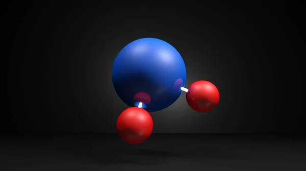 Модель Молекулы H2O Воды Изолированной Черном Фоне Трехмерная Иллюстрация — стоковое фото