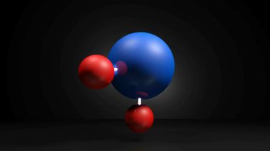 Siyah arka plan üzerinde H2o Molekül modeli - 3d render videoklip