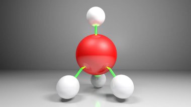 The structure model of the CH4 (Methane), isolated on white background - 3D rendering illustration clipart