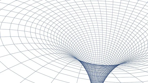 Repræsentation Sort Hul Med Blå Wireframe Overflade Der Viser Tid - Stock-foto