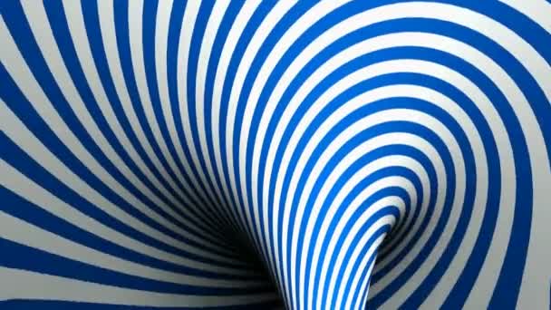 Sfondo spirale blu e bianco - 3D rendering videoclip — Video Stock