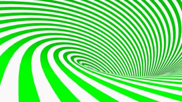緑と白のスパイラルを持つ背景 レンダリングビデオクリップ — ストック動画
