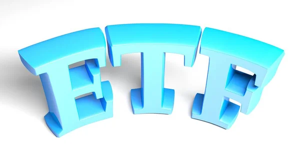 Etf Exchange Traded Fund Blue Write White Background Rendering Illustration — Stock Fotó