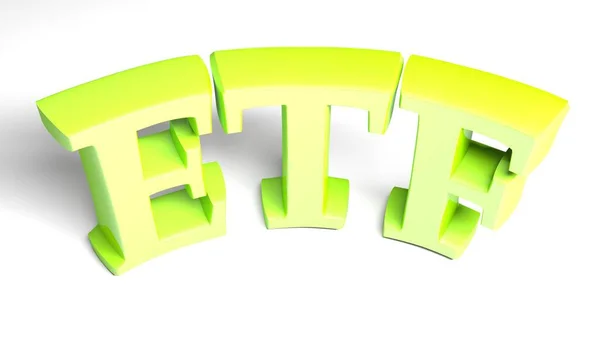 Etf Exchange Traded Fund Green Write White Background Rendering Illustration — Stock Fotó