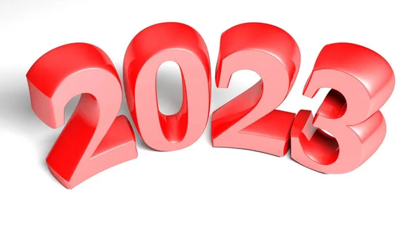 2023 Red Bent Write Isolated White Background Rendering Illustration — Stockfoto