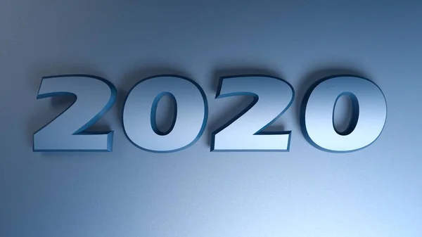 2020 Blå Skriva Isolerad Blå Bakgrund Rendering Illustration — Stockfoto