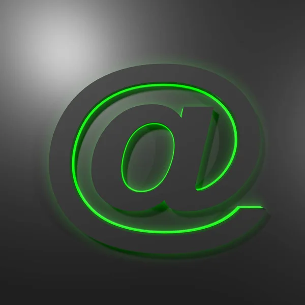 Icon Für Mails Mit Dem Symbol Schwarz Auf Schwarzem Hintergrund — Stockfoto