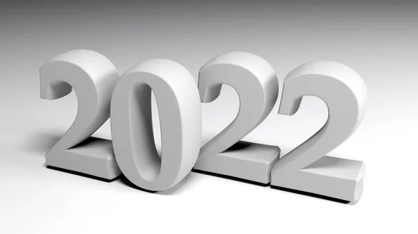 2022 Gray Write Gray Background Rendering Illustration — Stock Photo, Image