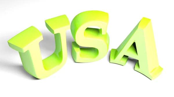Usa Green Write White Background Illustration — Stock Photo, Image