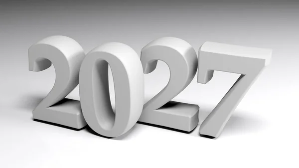 2027 Gray Write Gray Background Rendering Illustration — Stock Photo, Image