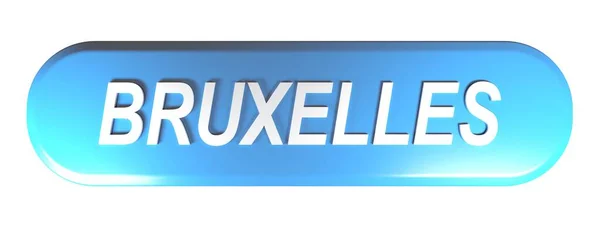 Bruxelles Μπλε Στρογγυλεμένο Ορθογώνιο Μπουτόν Απεικόνιση Απόδοση — Φωτογραφία Αρχείου