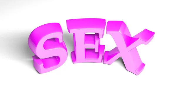 Sex Розовое Писать Изолировано Белом Фоне Рендеринг Иллюстрации — стоковое фото