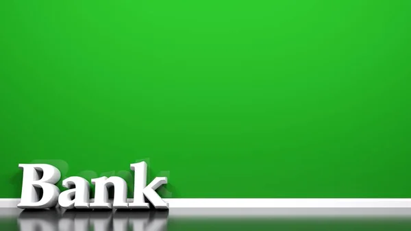 Banca Appoggiata Muro Verde Illustrazione Rendering — Foto Stock