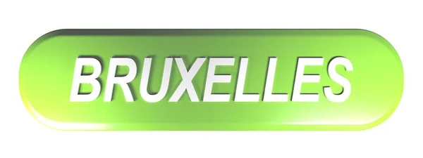 Bruxelles Green Rounded Rectangle Push Button Rendering Illustration — Stock Photo, Image