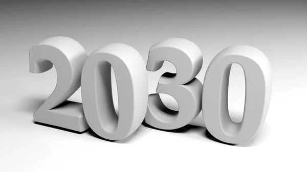 2030 Grijs Schrijven Grijze Achtergrond Weergave Illustratie — Stockfoto