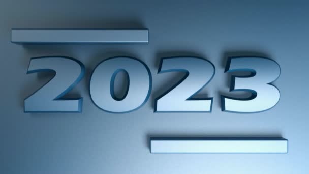 Запис 2023 Синіх Числах Ізольовані Синьому Фоні Візуалізація Ілюстрації Відеокліп — стокове відео