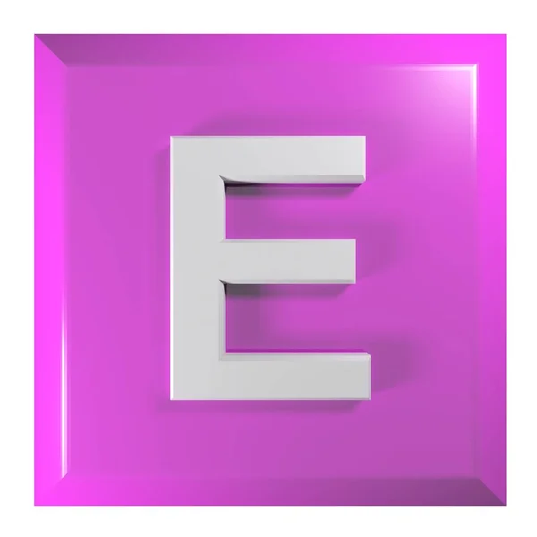 Ροζ Τετράγωνο Μπουτόν Αλφαβητικό Γράμμα Απεικόνιση Απόδοσης — Φωτογραφία Αρχείου