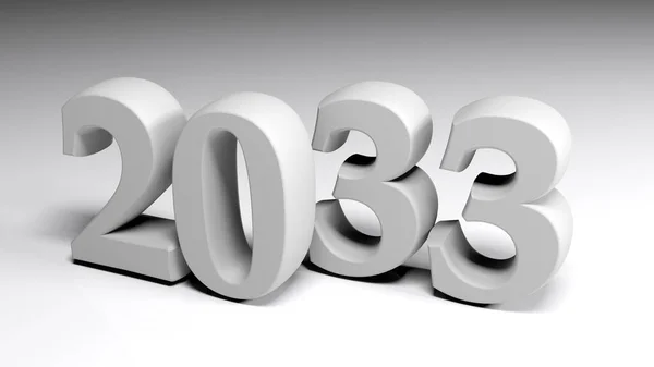 2033 Gray Write Gray Background Rendering Illustration — Stock Photo, Image