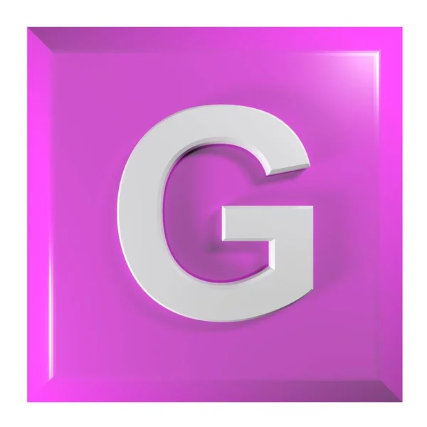 Pinker Quadratischer Druckknopf Mit Dem Alphabetischen Buchstaben Darstellung — Stockfoto