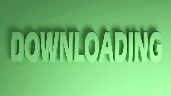 Downloading Γράψει Πράσινο Πράσινο Φόντο Απεικόνιση Απόδοση — Φωτογραφία Αρχείου