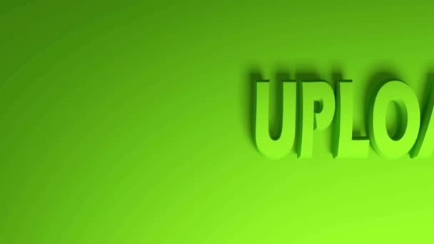 Uploading Banner Write Green Letters Green Background Movendo Lado Direito — Vídeo de Stock