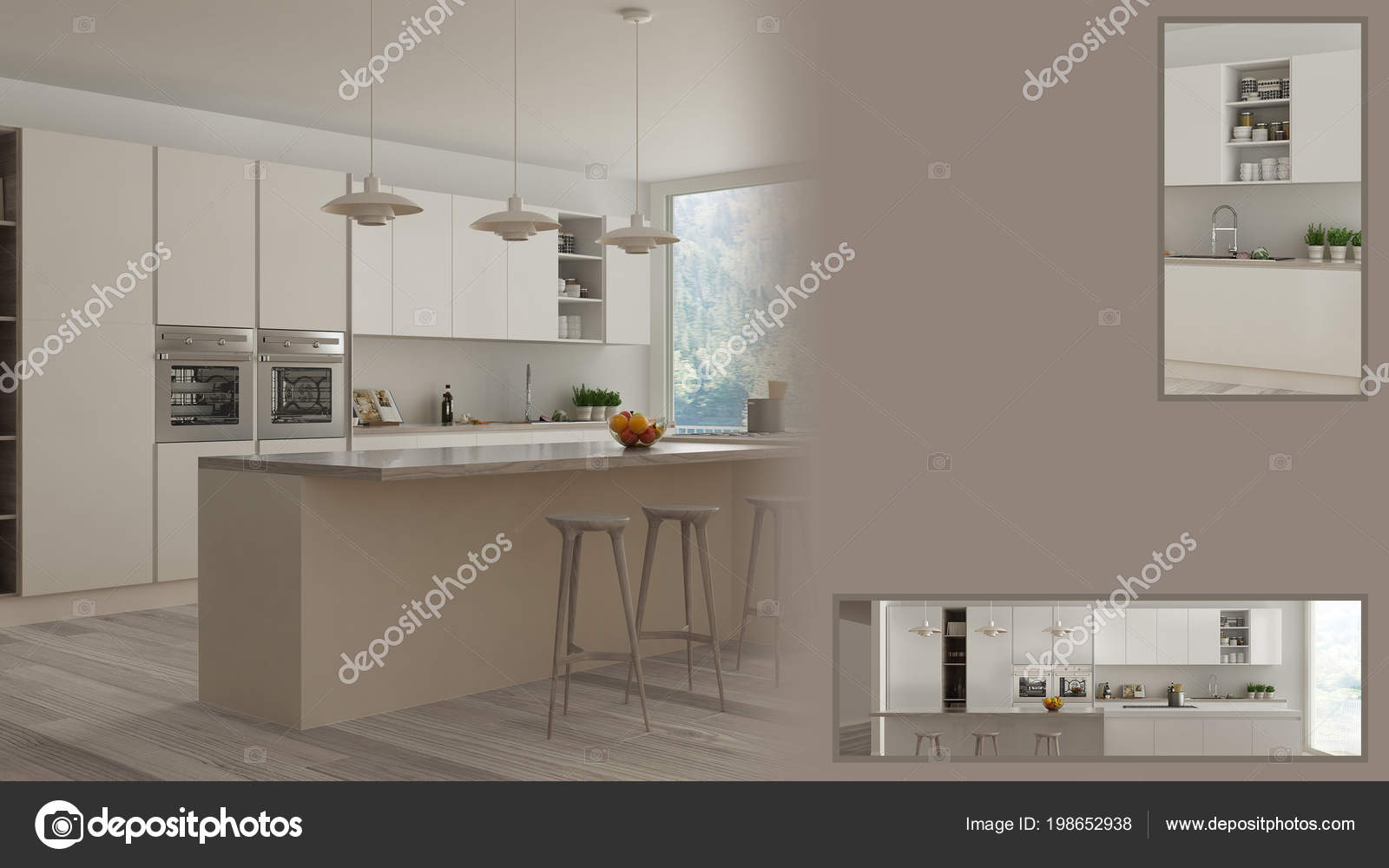 Minimalist Kitchen Presentation Copy Space Details Closeup