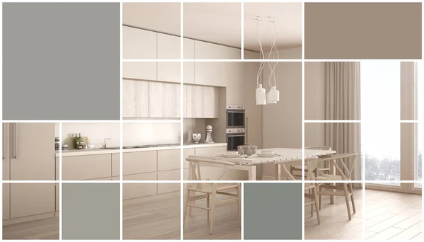 Effetto Grafico Geometrico Quadrato Mosaico Con Spazio Copia Testo Cucina — Foto Stock