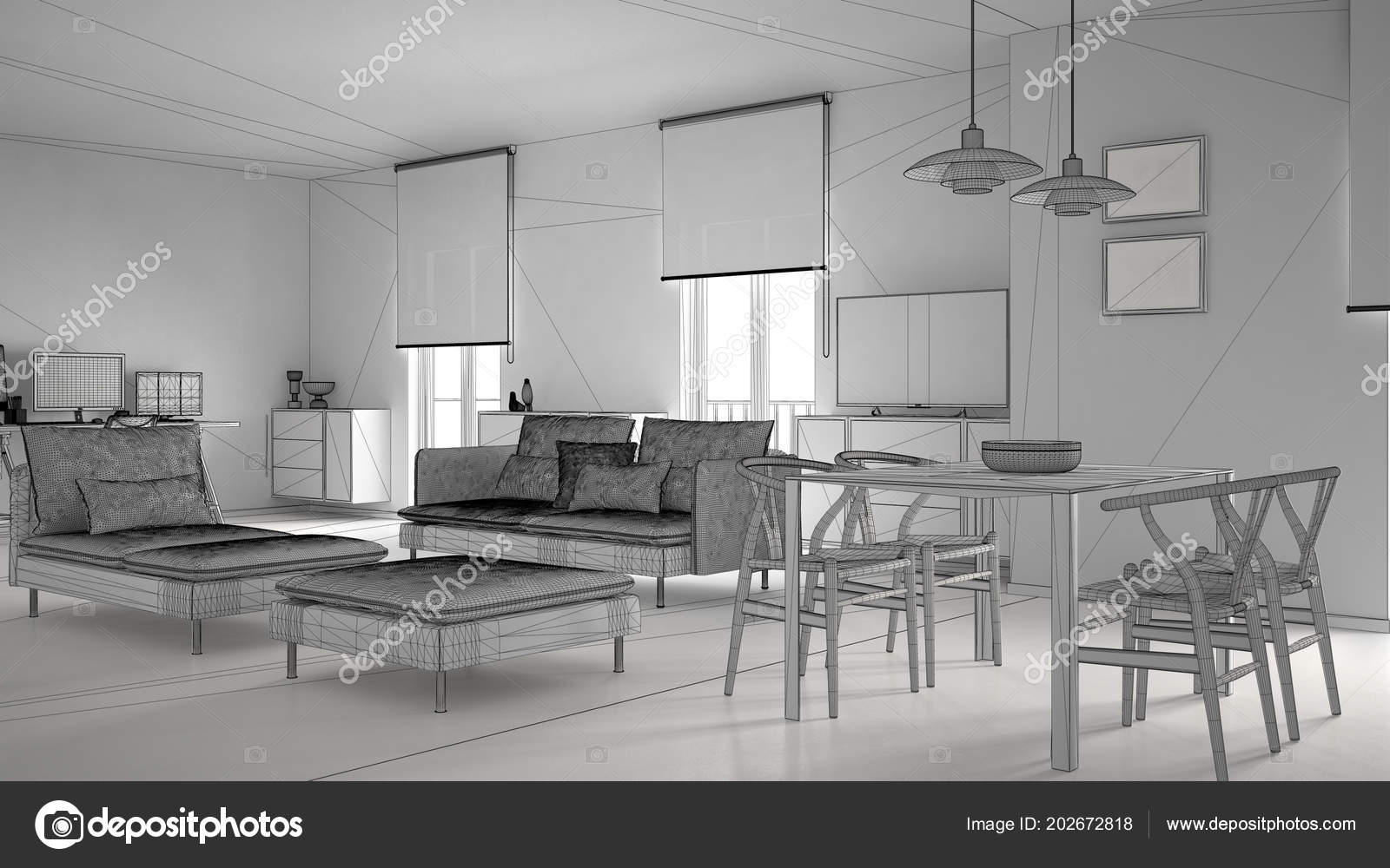 Unfinished Project Modern Contemporary Living Room Open