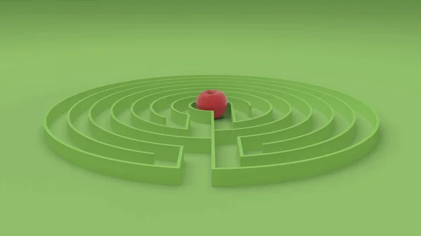 Rodada Labirinto Labirinto Verde Jogo Com Entrada Saída Encontrar Caminho — Fotografia de Stock