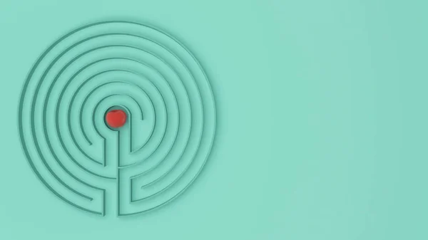 Runden Türkisfarbenen Labyrinth Labyrinth Labyrinth Spiel Mit Ein Und Ausgang — Stockfoto