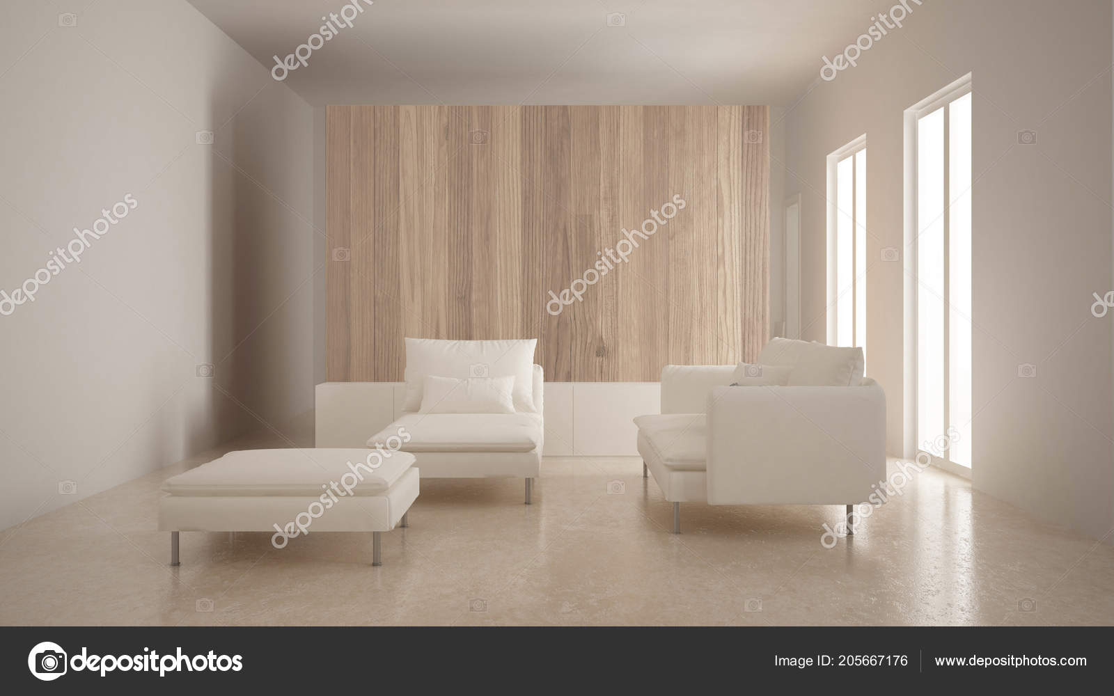 Minimalism Modern Living Room Wooden Wall Sofa Chaise Longue