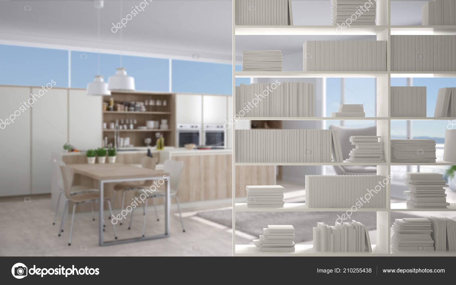 Bookshelf Close Shelving Foreground Interior Design Concept