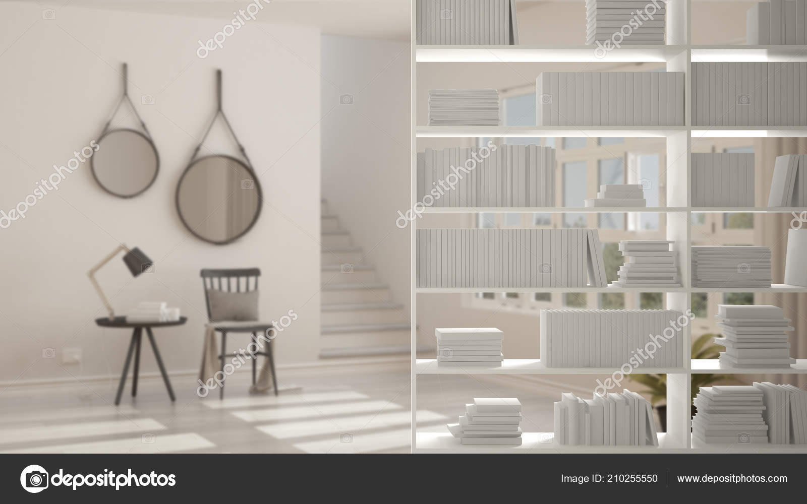 Bookshelf Close Shelving Foreground Interior Design Concept