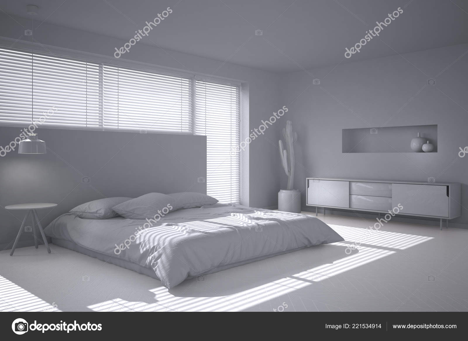 Total White Project White Minimalist Bedroom Big Window
