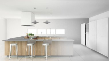 Tamamlanmamış proje minimalist profesyonel modern ahşap mutfak aksesuarları, çağdaş iç tasarım