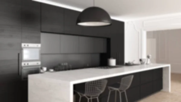 Hintergrundgestaltung Verschwimmen Moderne Küche Klassischer Wohnung Schränke Und Insel Mit — Stockfoto