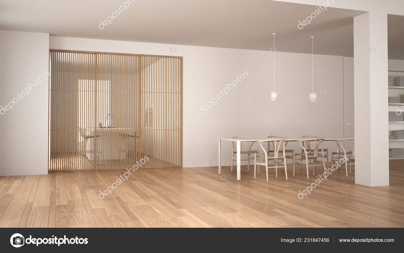 Minimalist White Wooden Living Room Dining Table Sliding