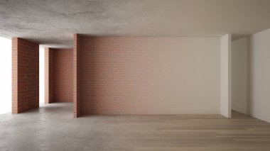 İç tasarım yenileme, önce ve sonra tamir ve duvar resmi, parke döşeme, geliştirme adımlardan, ev yenileme kavram fikir arka plan kopya alanı ile