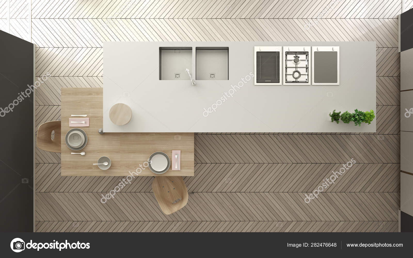 Dining Table Top View