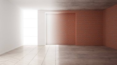 İç tasarım yenileme, öncesi ve sonrası, onarım ve duvar boyama, ringa kemiği parke döşeme, geliştirme adımları, kopya alanı ile ev yenileme kavramı fikir arka plan