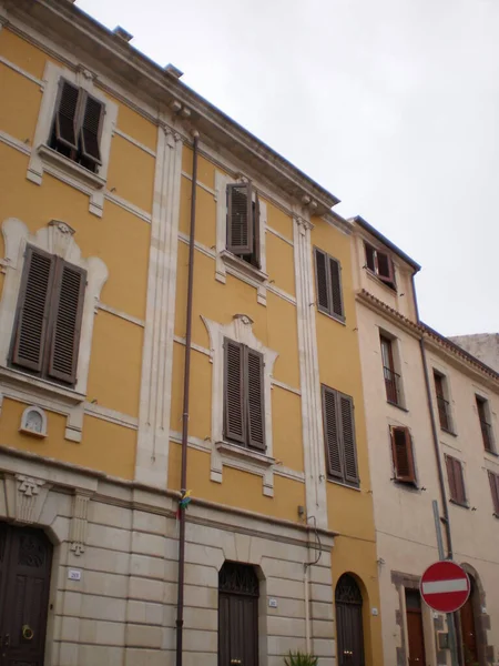 Oud Klassiek Vintage Gebouw Vintage Stad Sardinië Italië Bosa — Stockfoto