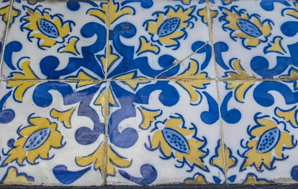 Portugalské Azulejos Dlaždice Barevný Vzor Akvarelu Vzor Bezešvé — Stock fotografie