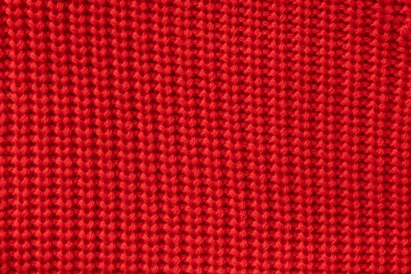 Pull d'hiver tricoté rouge Fond, texture rouge — Photo