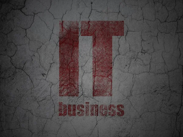 Conceito de negócio: Negócios de TI no fundo da parede grunge — Fotografia de Stock
