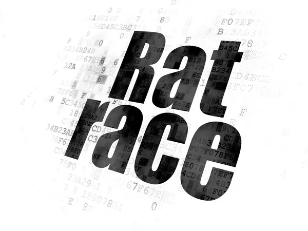 Conceito Finanças Pixelated Black Text Rat Race Digital Background — Fotografia de Stock