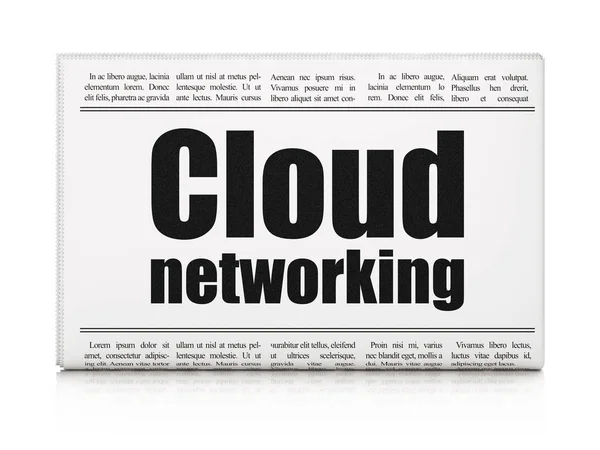 클라우드 컴퓨팅 개념: 클라우드 네트워킹 신문 헤드 라인 — 스톡 사진