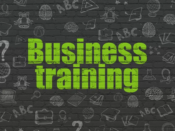 Concetto di apprendimento: Business Training su sfondo wall — Foto Stock